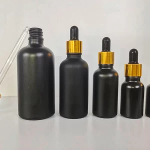 Black Matt Glass Bottle - Image 2