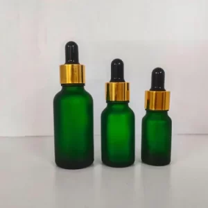 YB Green Frosted Glass Bottle - Image 6