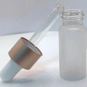 Round Clear Frosted Glass Dropper Bottle - Image 4