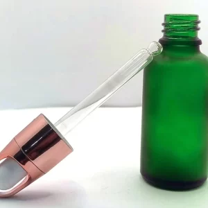 30ML Green Frosted Glass Dropper Bottle - Image 6