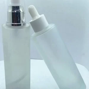 Transparent frosted Lotion Pump Glass Bottle - Image 2
