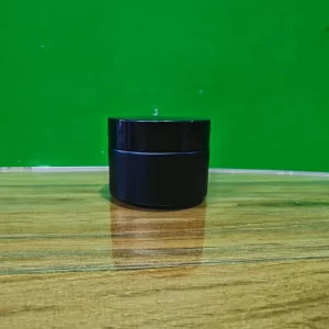 30GM Black Matt Glass Jar with Black Cap - Image 2