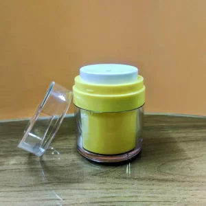 50Gm Yellow Airless White Airless Jar - Image 2