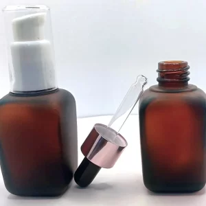 30 To 50ML Amber Frosted Square Glass Bottle - Image 5