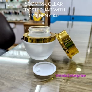 30GM MK Frosted Glass Jar with Golden Cap - Image 2