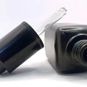 30ml Black Matt Square Bottle With Dropper - Image 6