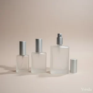 Clear Frosted Square Glass Bottle - Image 3