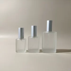 Clear Frosted Square Glass Bottle - Image 2