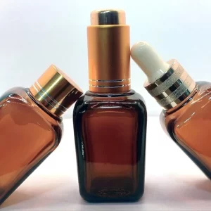 Amber Square Glass Dropper Bottle - Image 6