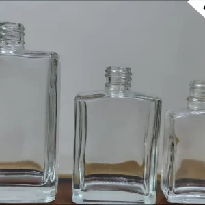 Clear Rectangular Glass Bottle - Image 2