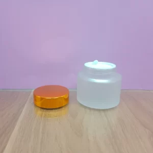 50GM Clear Frosted Flat Shoulder Glass Jar - Image 4
