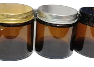100gm. Amber Cream Glass Jar - Image 4