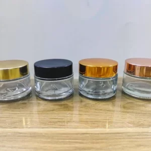 50GM Clear Glass Jar with Gold Cap - Image 5