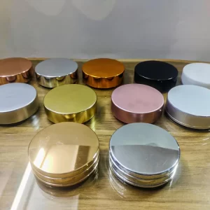 50GM Clear Glass Jar with Gold Cap - Image 2