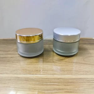 50GM Clear Glass Jar with Gold Cap - Image 4