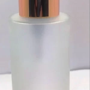100ML Clear Frosted Flat Shoulder Glass Bottle - Image 2