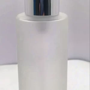100ML Clear Frosted Flat Shoulder Glass Bottle - Image 4