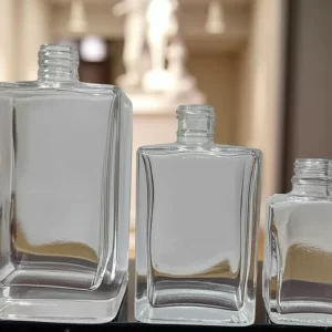 Clear Rectangular Glass Bottle - Image 3
