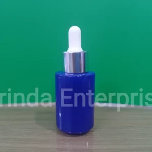 30ML Royal Blue with Silver Pump Glass Bottle - Image 5