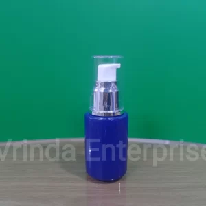 30ML Royal Blue with Silver Pump Glass Bottle - Image 3