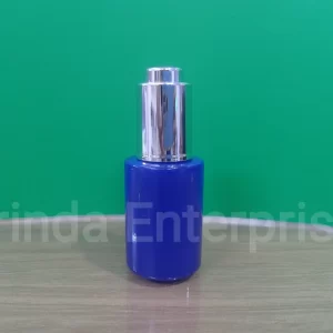 30ML Royal Blue with Silver Pump Glass Bottle - Image 4