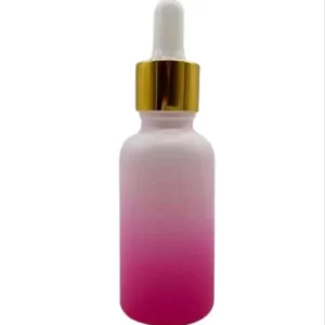 Pink Clear Frosted Glass Dropper Bottle - Image 6