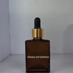 30ml Amber Rectangular Glass Bottle - Image 2