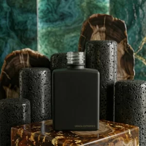 Black Matt Rectangular Glass Bottle - Image 6