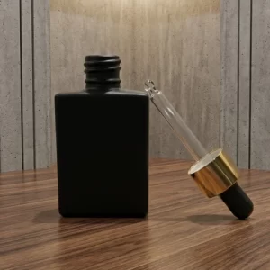 Black Matt Rectangular Glass Bottle - Image 4