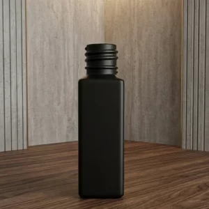 Black Matt Rectangular Glass Bottle - Image 3