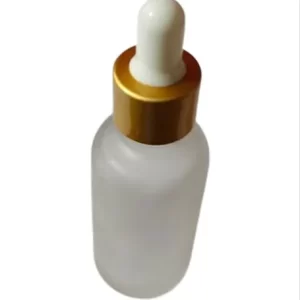 Round Clear Frosted Glass Dropper Bottle - Image 2